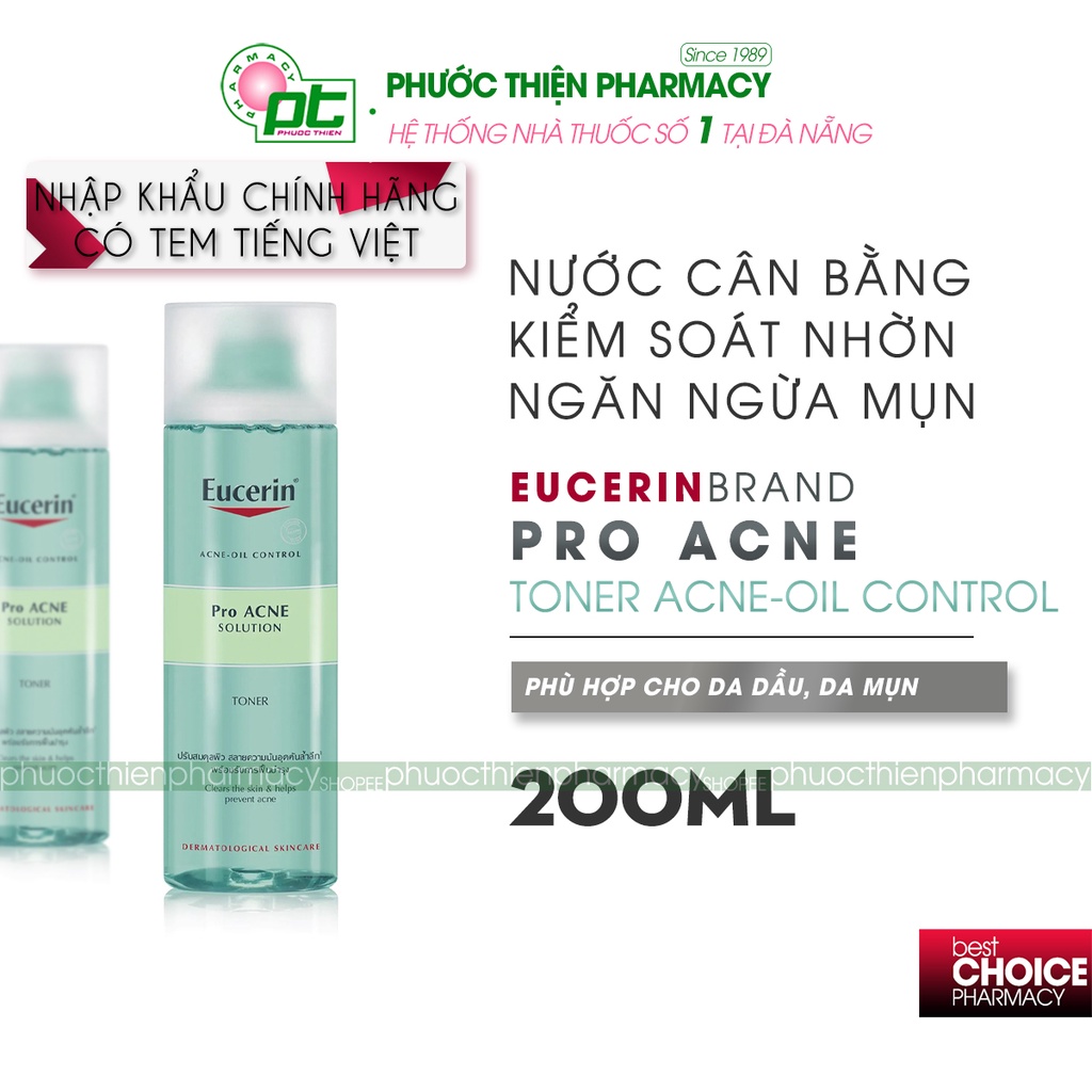 Bộ sản phẩm Eucerin ProAcne làm sạch cho da mụn (Gel Rửa Mặt 200ml & Nước Hoa Hồng 200ml)