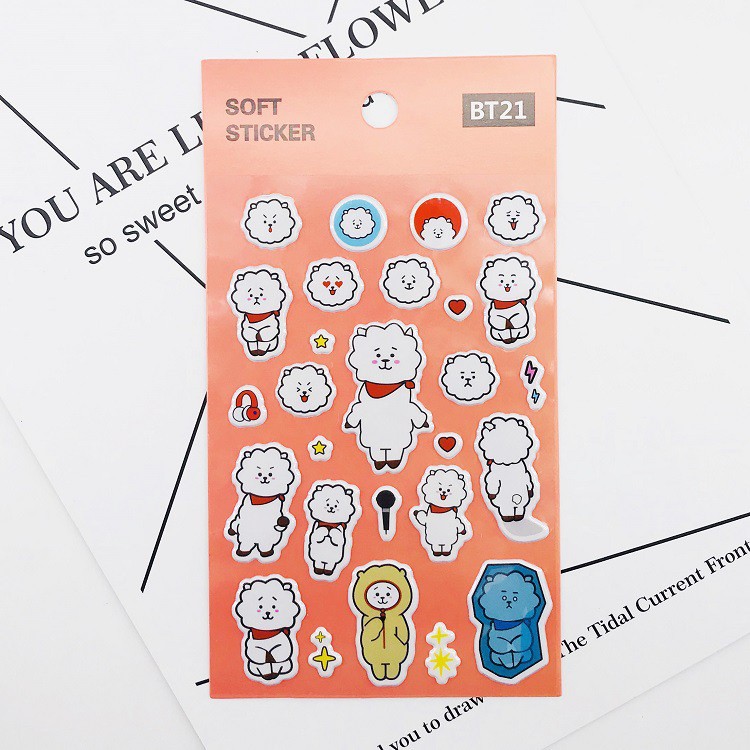 Sticker dán nhóm nhạc KPOP BTS bt21