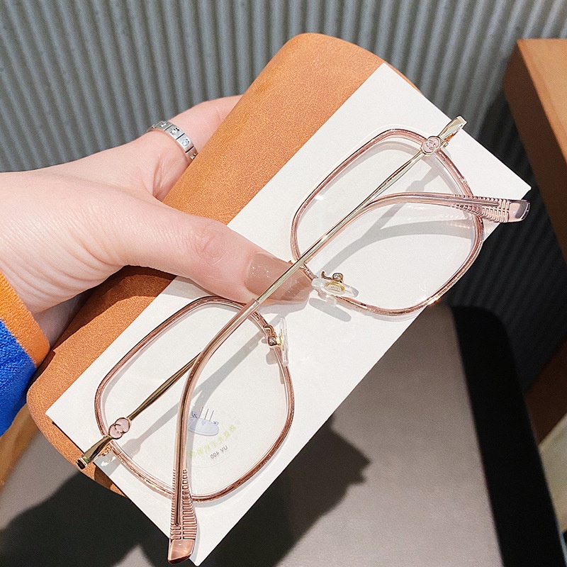 Kính cận gọng kim loại VIENDO vuông tròng đổi màu chống ánh sáng xanh tia UV màu sắc thời trang cho nam nữ(có thể cắt cận thị ống kính)