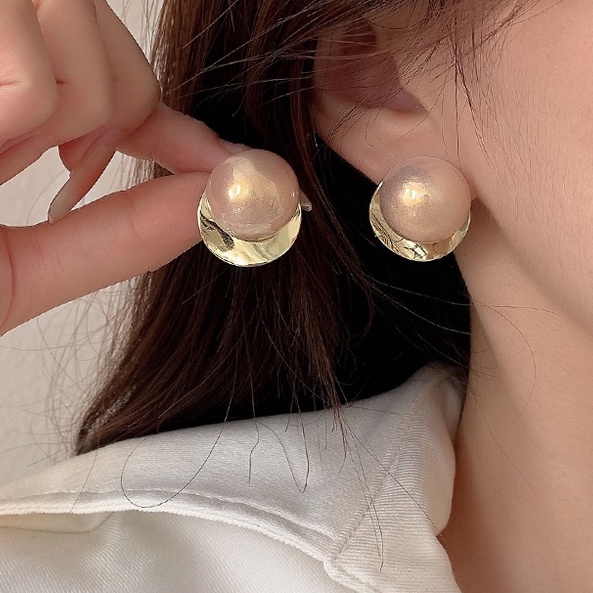 Đôi Bông Tai Ngọc Trai Lớn Phong Cách Hàn Quốc