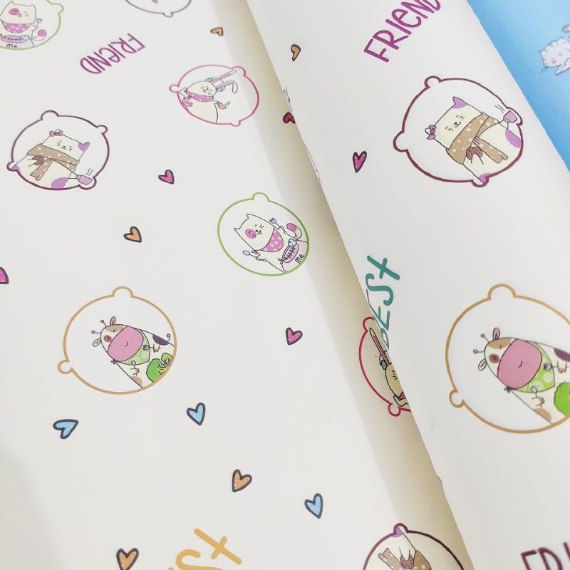 Cuộn 10 tờ GIẤY GÓI QUÀ (50x70cm ) hình MÈO đáng yêu