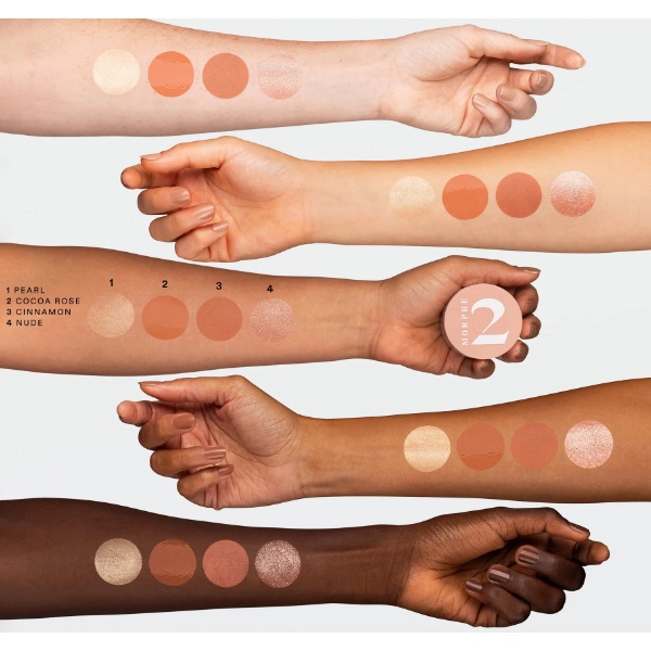 Bảng 4 món makeup Morphe Quad Goals Multi-Palette Bunny Beauty hàng đủ bill