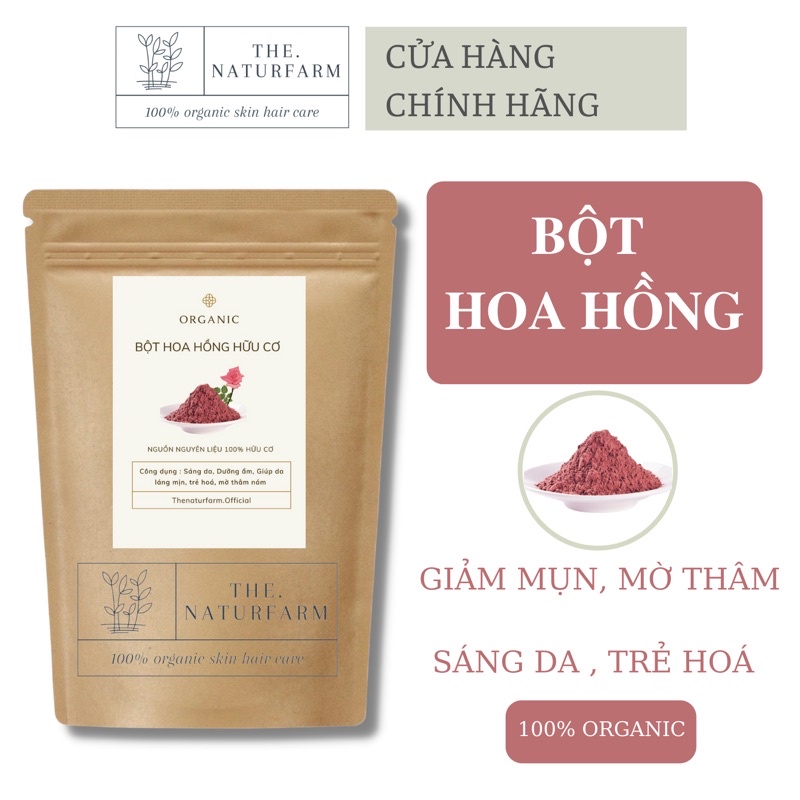 Bột hoa hồng 100% nguyên chất chọn lọc - bột xay mịn từ 100% cánh hoa hồng chọn lọc handmade