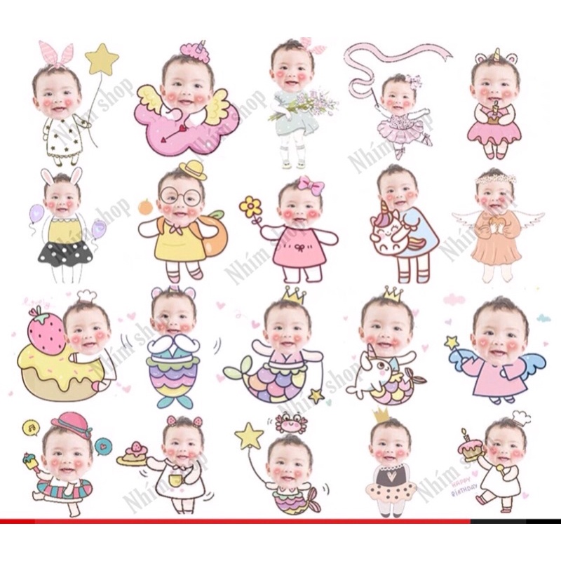 Hình chibi của bé  chibi để bàn hoặc cổng chào