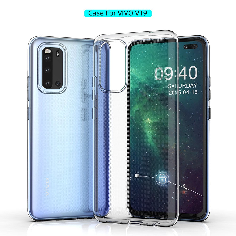 Ốp điện thoại bằng silicon TPU mềm trong suốt cho Vivo v19