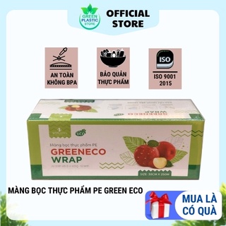 Màng bọc thực phẩm PE Green Eco chất liệu co giãn an toàn với thức ăn lò vi sóng Khổ 30cm