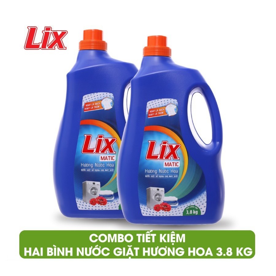 Combo 2 chai Nước giặt Lix 3.6kg