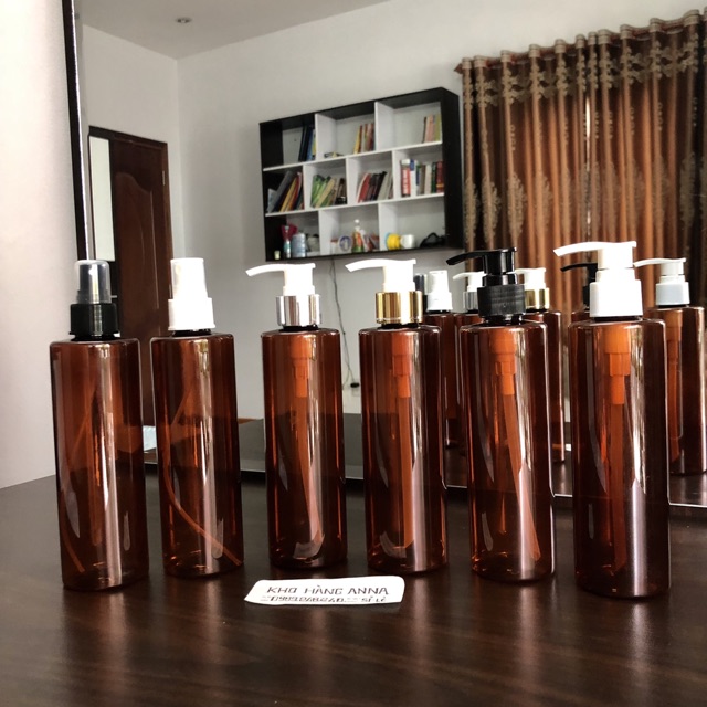 Vỏ Chai đựng dầu gội vòi nhấn nhỏ giọt 100ml/ 150ml/ 200ml/ 300ml- Chai nhựa xịt giọt trong suốt/ nâu/ xanh rêu/ trắng