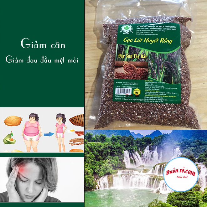 (1KG) Gạo lứt huyết rồng thơm ngon, dẻo mềm - Đặc sản Tây Bắc 01375