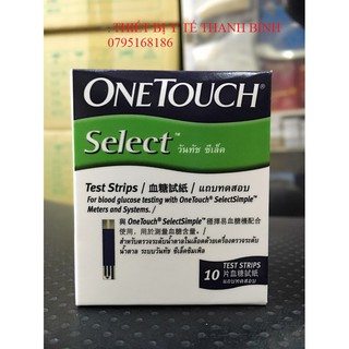 QUE THỬ ĐƯỜNG HUYẾT ONE TOUCH SELECT hộp 10 que