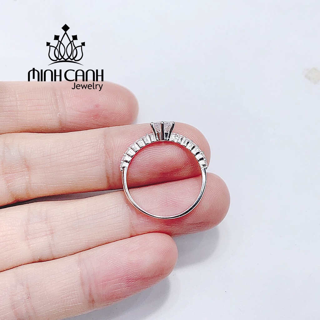 Nhẫn Bạc 6 Chấu Viền Đính Đá - Minh Canh Jewelry
