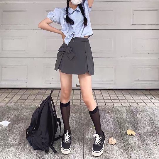 Quần giả váy gắn nơ siêu xinh, quần váy cao cấp ACV03