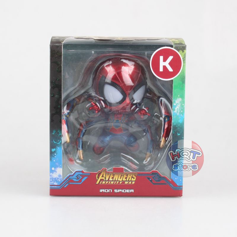 Mô hình iRon Spider Man Chibi K&amp;I đầu lắc lư (Có LED) - Avengers 3 Infinity War - Cuộc Chiến Vô Cực