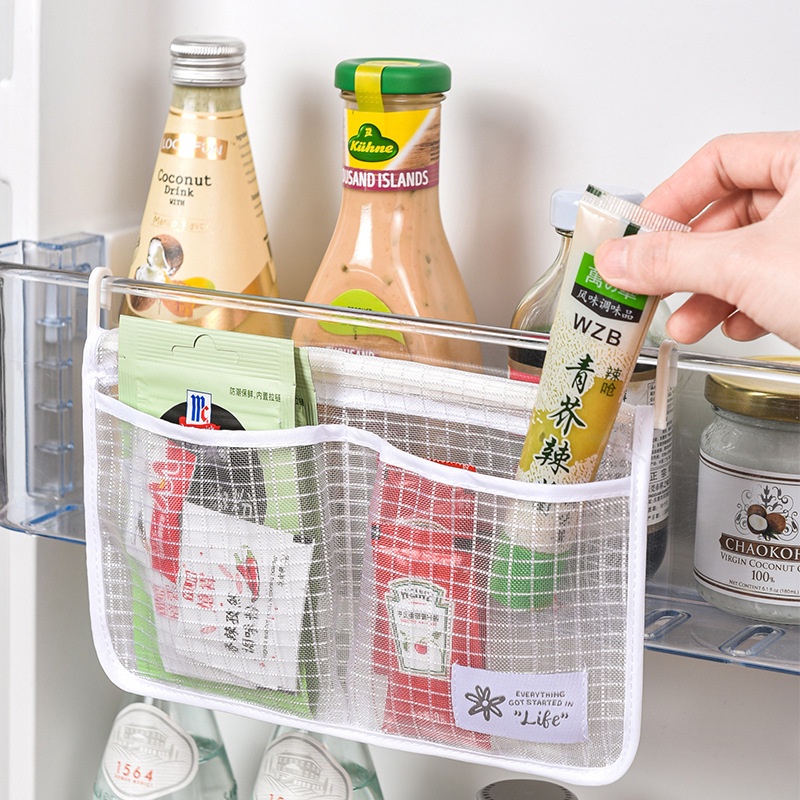 Túi Lưới Treo Cửa Tủ Lạnh Có Thể Tái Sử Dụng
