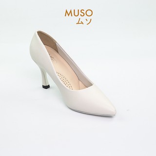Giày Cao Gót MUSO 7cm Mũi Nhọn Kiểu Dáng Basic Da Lì Mềm