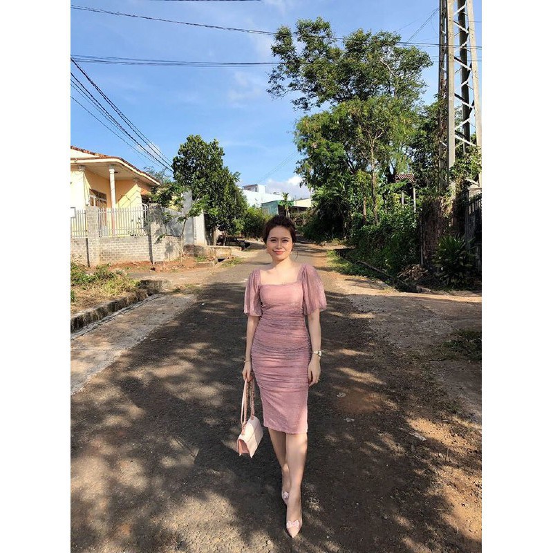 [ xả kho ] MiD Đầm body ôm co giãn tốt V1146 Mie Design kèm ảnh thật