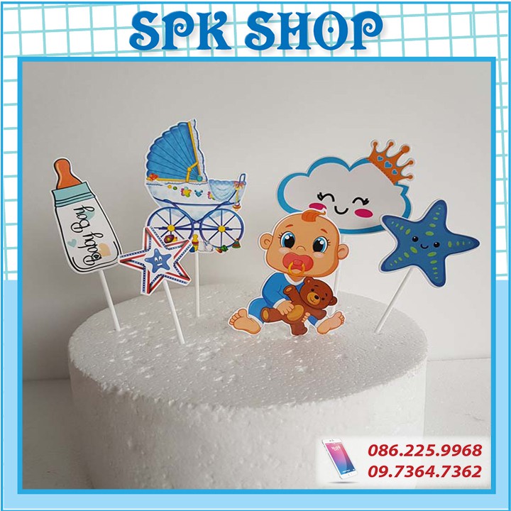 [FREESHIP❤️] Set cắm giấy em bé - Bình sữa - Trang trí bánh sinh nhât bánh kem - SPK Shop