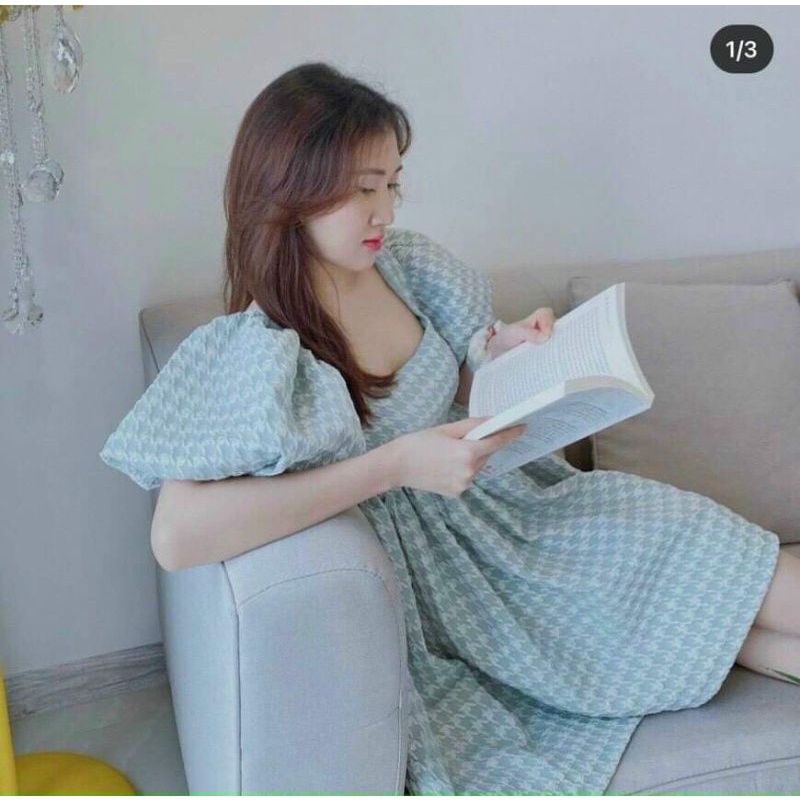 Đầm xốp bbd nơ lưng