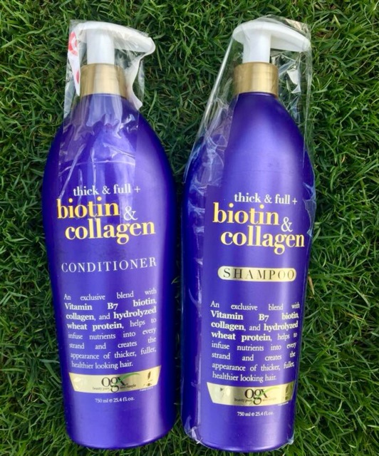 Dầu gội và xả OGX Biotin collagen 750ml