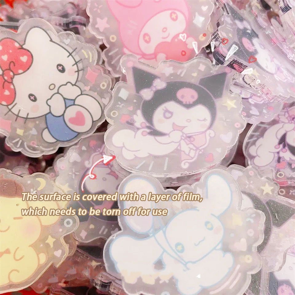 Kẹp Giấy Ghi Chú Bằng Acrylic Họa Tiết Hoạt Hình Dễ Thương