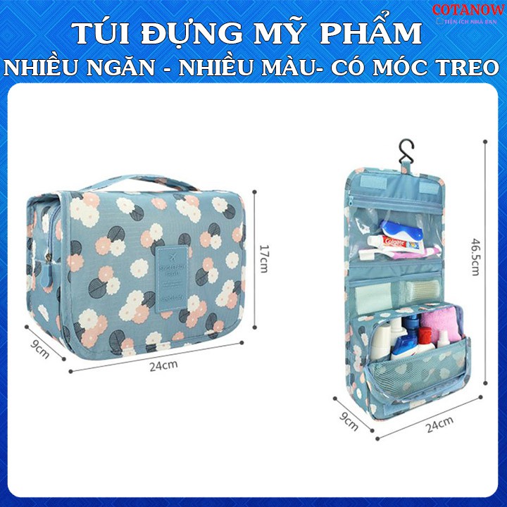 Túi Đựng Mỹ Phẩm Nhiều Ngăn, Có Móc Treo Tiện Lợi COTANOW