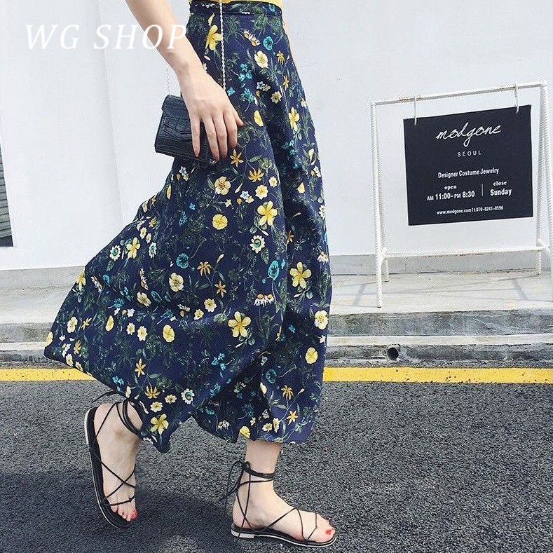 Chân Váy Chiffon Dài Chống Nắng Phối Dây Buộc Thời Trang Cho Nữ