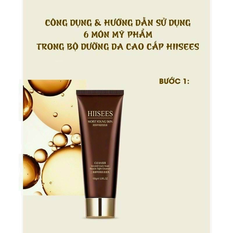 Bộ Mỹ Phẩm Dưỡng Trắng Da Căng Bóng Cấp Ẩm HIISEES 6 Món Hàng Nội Địa Trung Cao Cấp