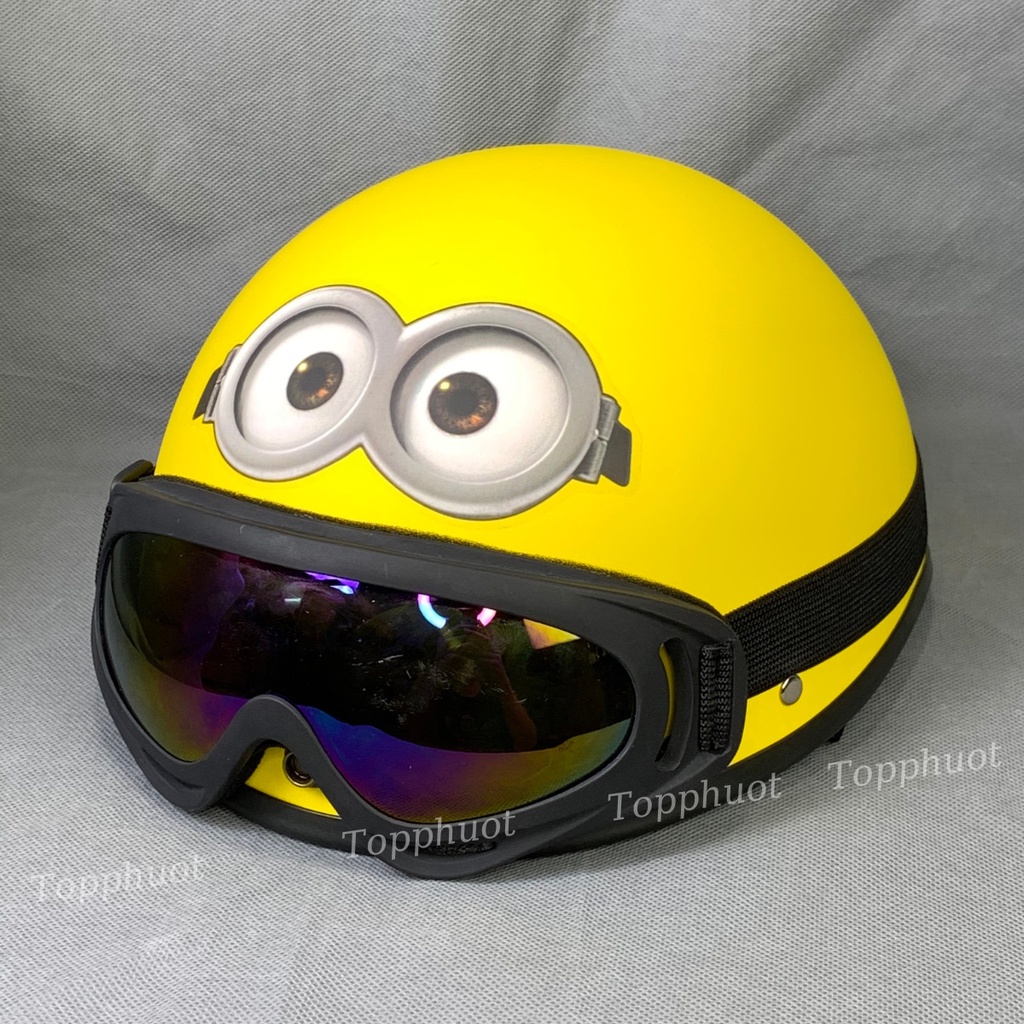 Mũ bảo hiểm nửa đầu Minions cute siêu Hot