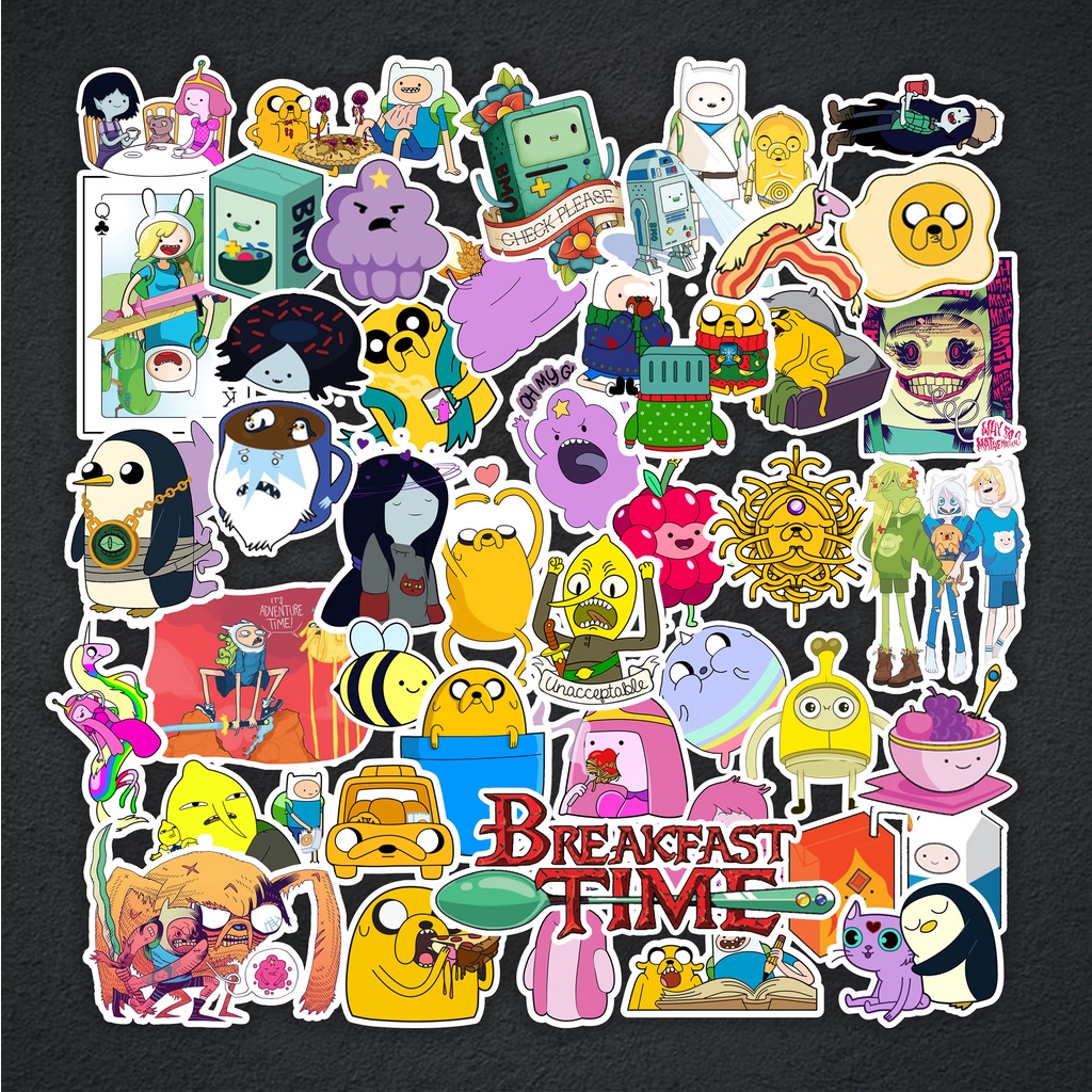 Sticker Adventure Time (2) chống nước, hình dán mũ bảo hiểm, dán xe, điện thoại, laptop – Nghiện Sticker