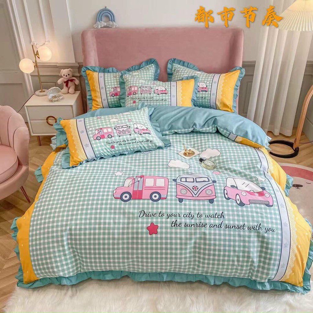 Bộ chăn ga  và vỏ gối 4 món  cotton bèo hàn quốc  nhập khẩu, mẫu mã phong phú , đủ siz 1m6 x 2m ,1m8x 2m, 2mx 2m2