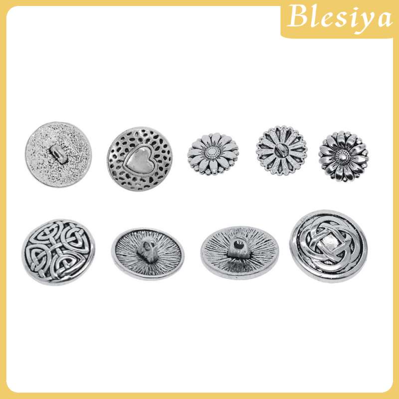 [Blesiya] Set 20 Nút Kim Loại Vintage Tinh Tế Làm Áo Khoác Blazer Thể Thao