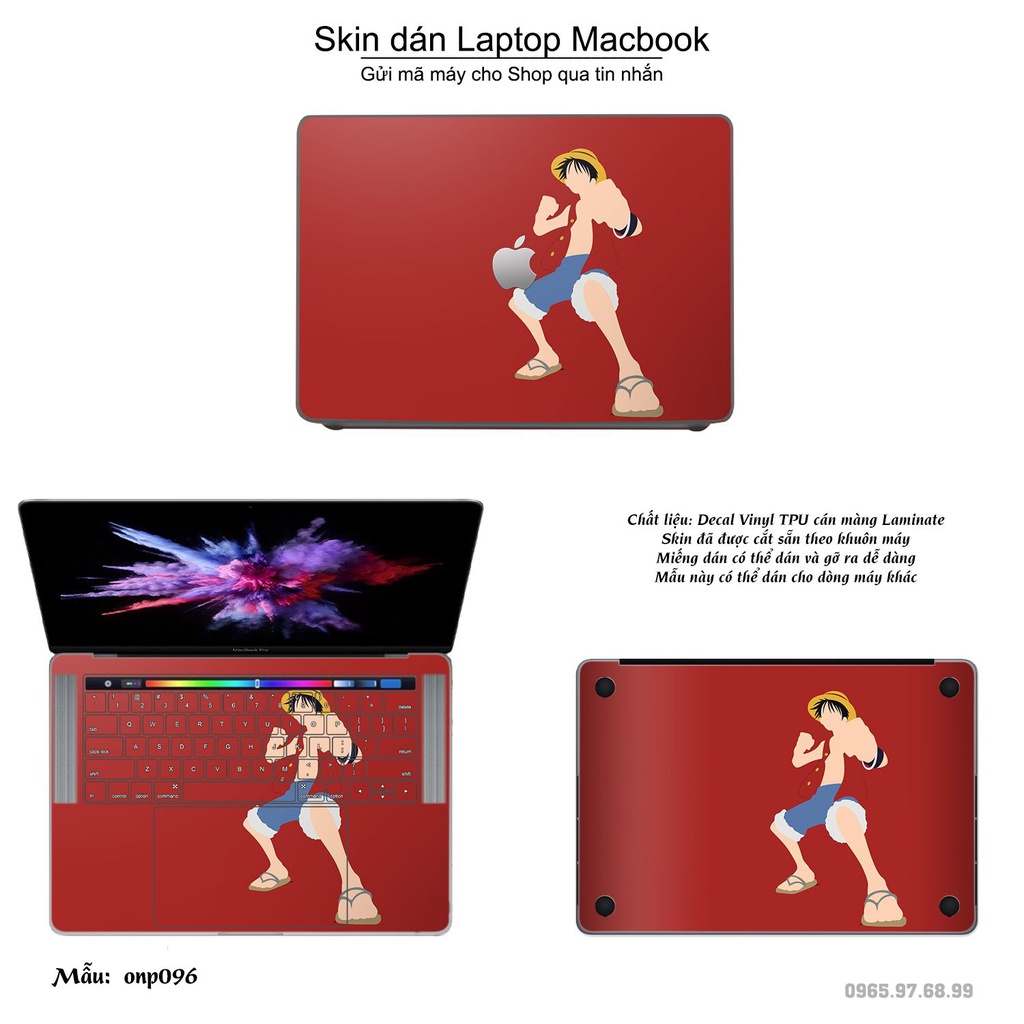 Skin dán Macbook mẫu One Piece (đã cắt sẵn, inbox mã máy cho shop)