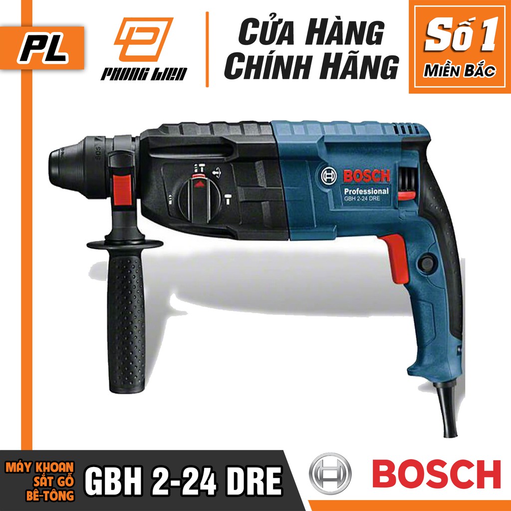 [Chính Hãng] Máy Khoan Búa Bosch GBH 2-24 DRE (24MM-790W) - Chuyên Khoan Bê Tông, Có Đục