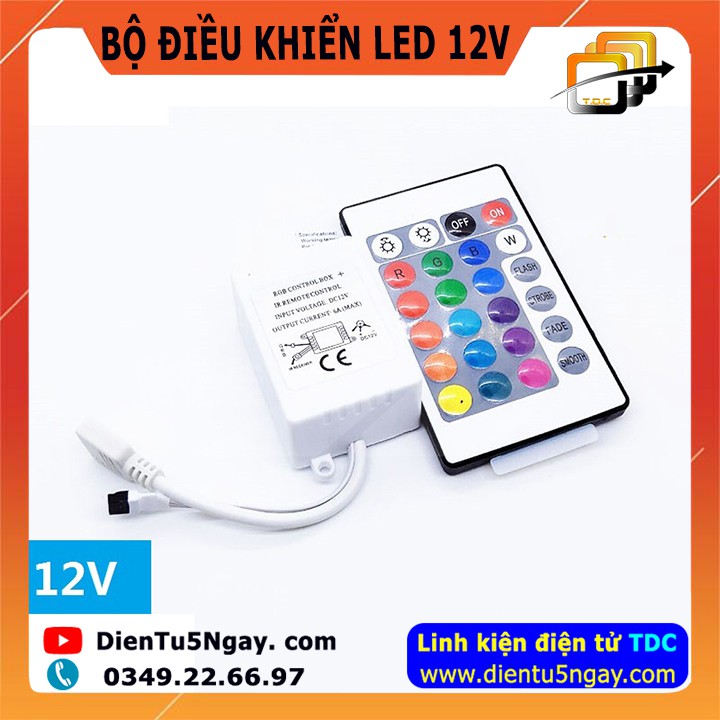 BỘ ĐIỀU KHIỂN LED 12V - RGB 7 MÀU - DÙNG CHO LED 3528, 5050