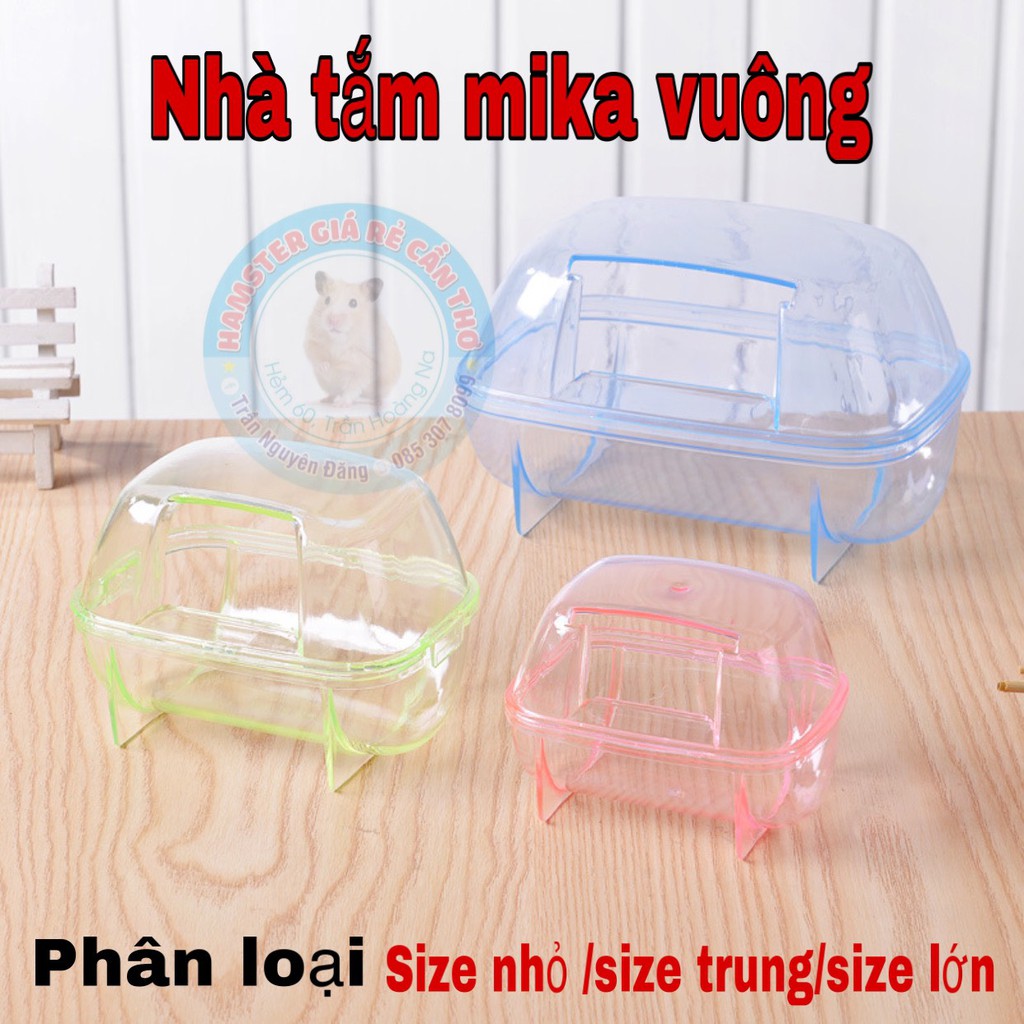 Nhà tắm mika vuông cho hamster