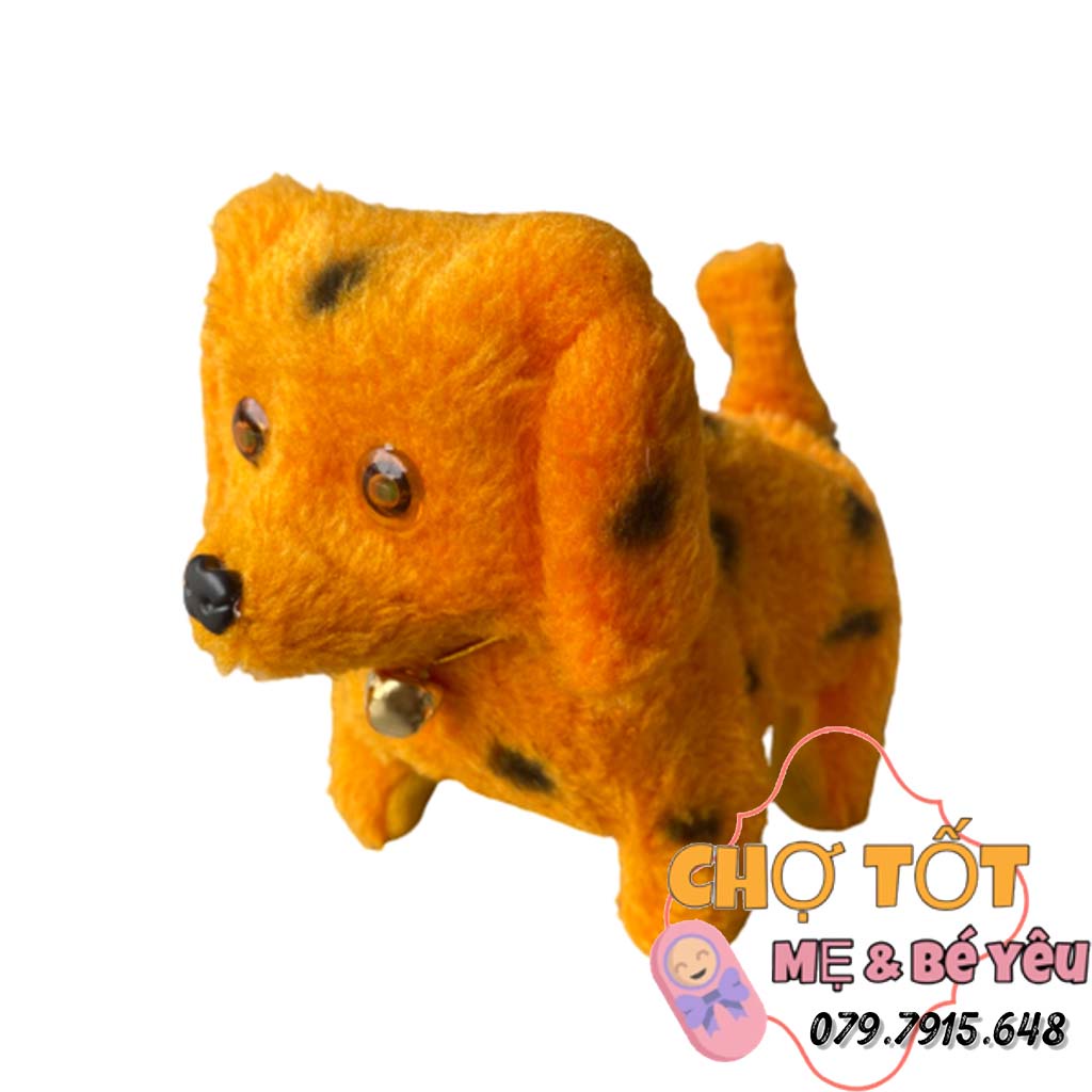 Đồ chơi chó bông chạy pin biết di chuyển, vẫy đuôi, biết kêu, mắt sáng tặng kèm pin