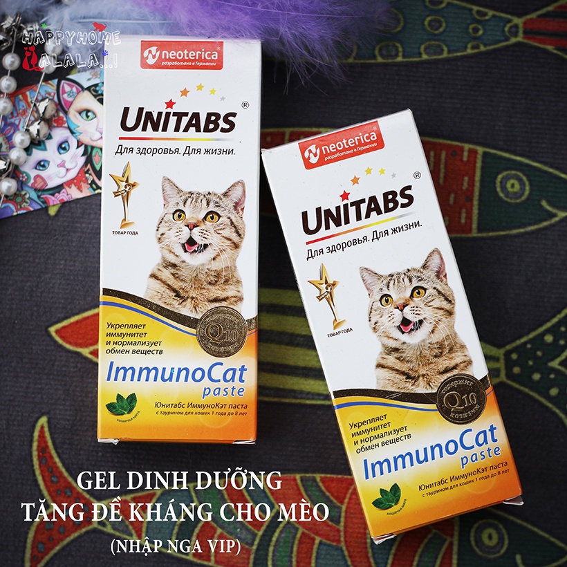 UNITABS IMMUNOCAT gel dinh dưỡng , thăng cường miễn dịch chó mèo ( Nhập Nga)