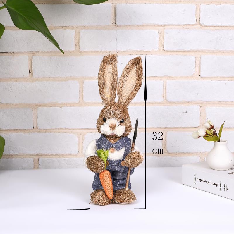 Easter Bunny Prop Trang trí phòng khách Mô phỏng Easter Bunny Lông thỏ Cỏ