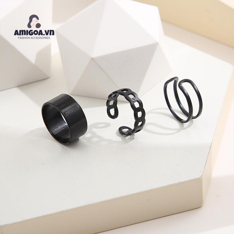 ✨✨Set 3 nhẫn phong cách vintage hợp thời trang cho nam/nữ