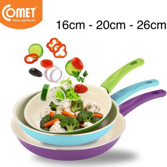 Combo 3 chảo chống dính Ceramic COMET - CH11-16&amp;20&amp;26