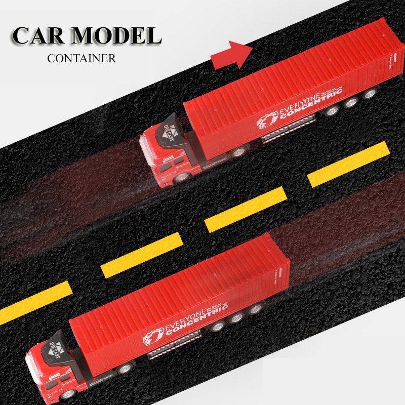 Mô hình xe đầu kèo container, xe đầu kèo tháo rời thùng, Hợp kim cao cấp, thùng xe mở được cánh