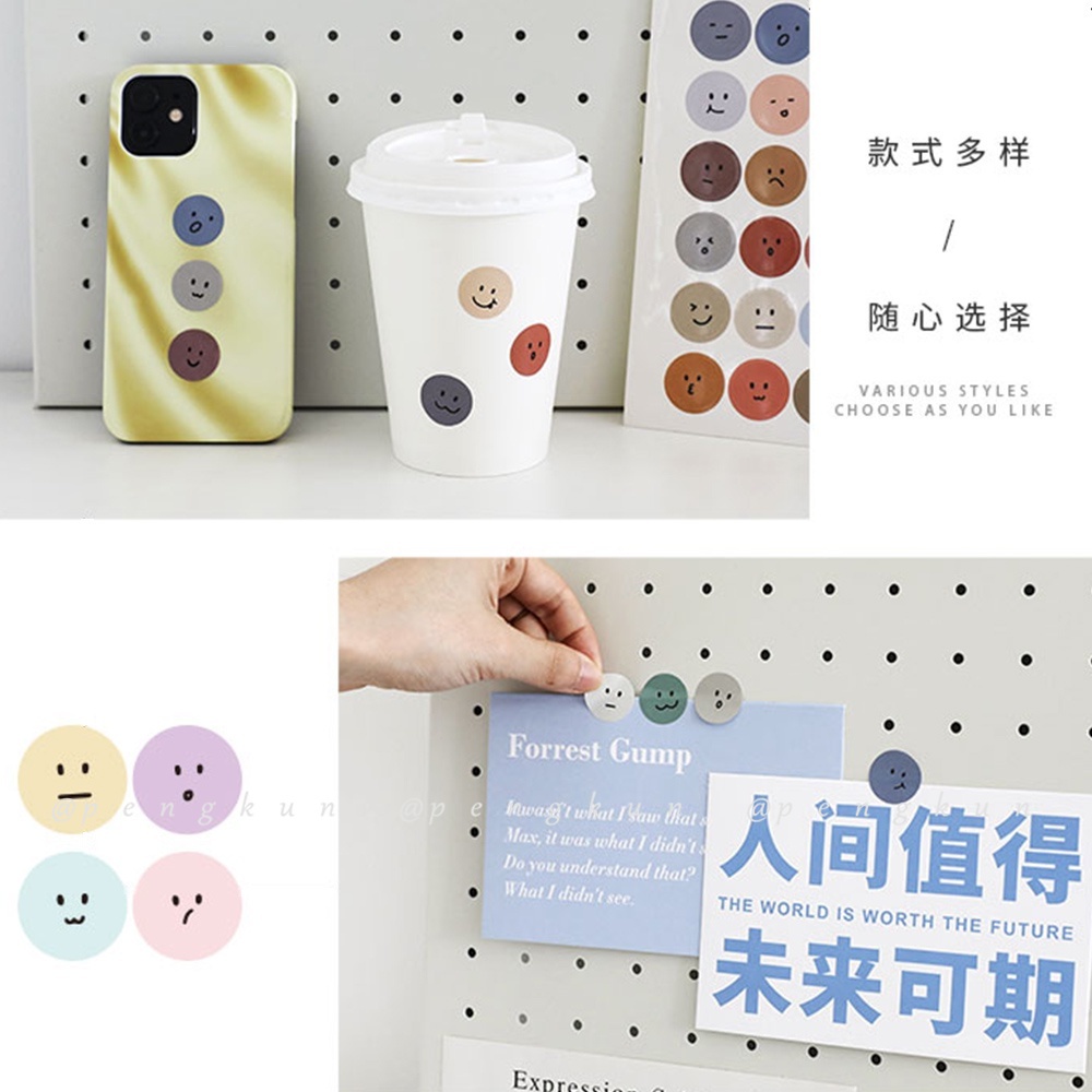 Miếng Dán Hình Mặt Cười Tròn Nhiều Màu Sắc Dùng Trang Trí