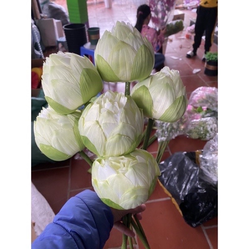 Hoa sen giả BÁCH DIỆP QUAN ÂM bông sen lụa đẹp cao cấp