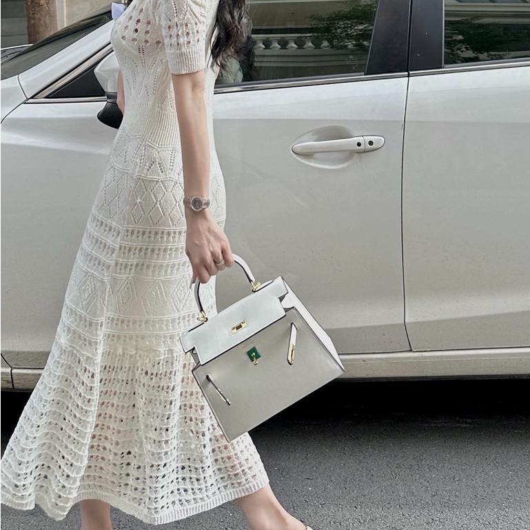 Đầm len lỗ kèm lót trong cao cấp