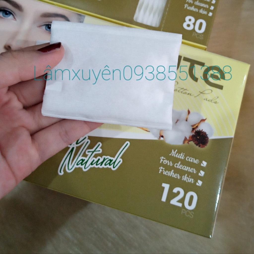 Bông Tẩy Trang CUTE 80-120-160miếng FREESHIP thiết kế vuông-tròn ,bông mềm mịn ,không kích ứng da sài cực đã [tận gốc]