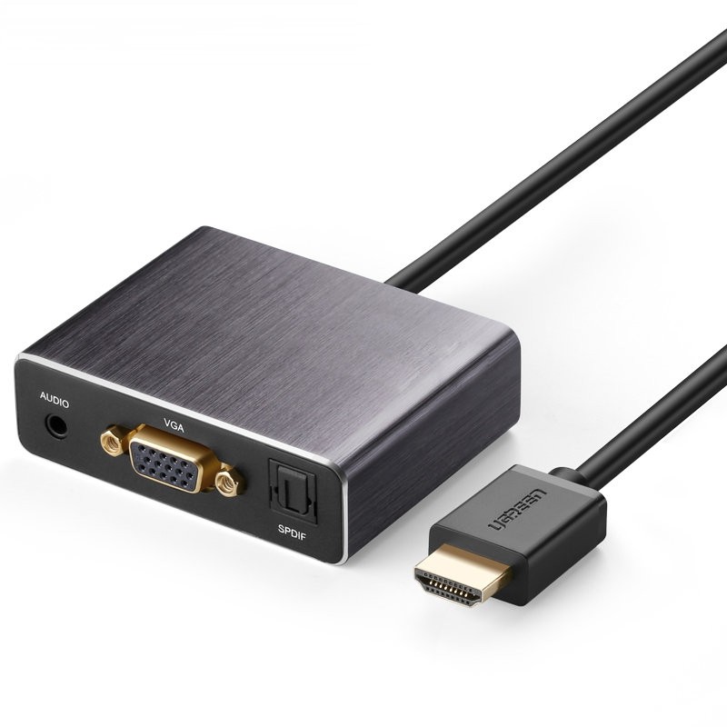 Cáp chuyển HDMI sang VGA có SPDIF 5.1 và Audio 3.5mm dài 0.5m UGREEN 40282