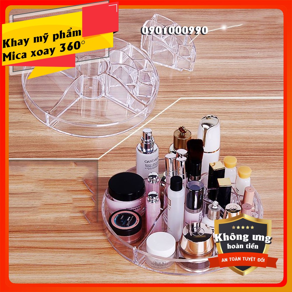 ⚡RẺ VÔ ĐỊCH⚡Kệ mỹ phẩm mica trong suốt có trụ xoay 360 - Kệ son, mỹ phẩm, nước hoa...