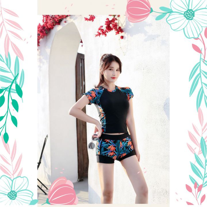 Áo Tắm Bikini Bộ Bơi 2 Mảnh Cộc Tay Quần Đùi Đi Biển | BigBuy360 - bigbuy360.vn