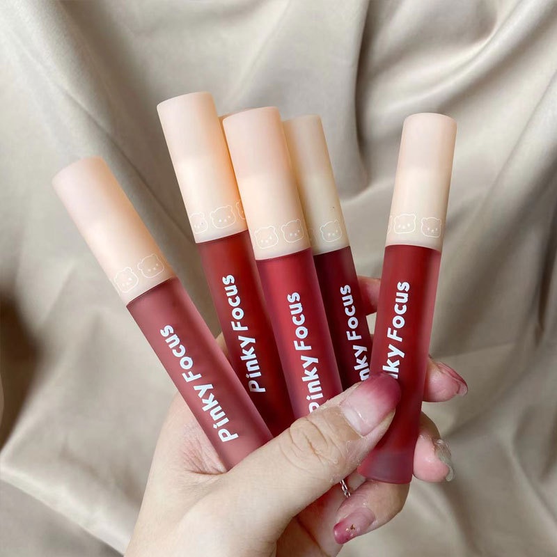 Son kem gấu PINKY FOCUS mịn lì mềm môi căng mọng Cotton Powder Yarn Mist Lip Mud siêu hot trend PINKYFOCUS PKFC02 | BigBuy360 - bigbuy360.vn