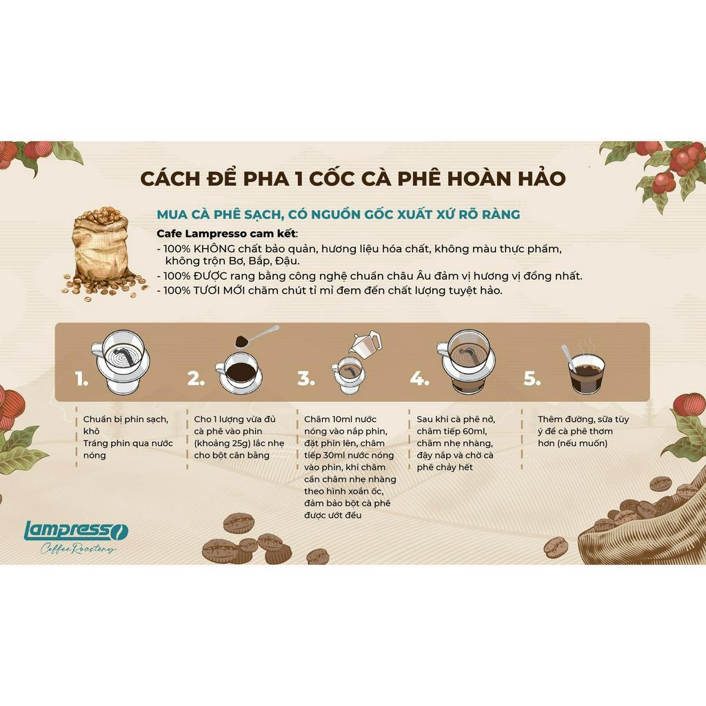 Cà phê Robusta Bảo Lộc túi 500gr đậm đà, đắng dịu - Lampresso Coffee